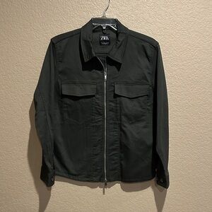Zara Men's Dark Green Shirt Jacket